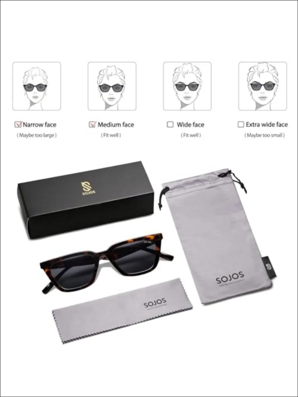 Polarized Narrow Square Cateye Sunglasses UV400 Full Frame Retro